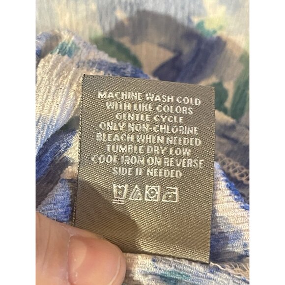 Berkley Jensen Womens Floral V-Neck Pullover Button-Down Blouse W Lace Trim Med - Picture 8 of 16